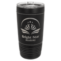 Black with Black/Silver Polar Camel 20 oz. Leatherette Tumbler with Slider Lid
