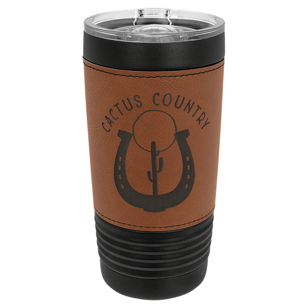 Black Rawhide Polar Camel 20 oz. Leatherette Tumbler with Slider Lid