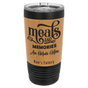 Black with Bamboo Polar Camel 20 oz. Leatherette Tumbler with Slider Lid