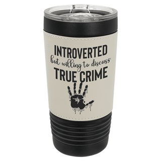 Black with White Polar Camel 20 oz. Leatherette Tumbler with Slider Lid