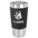 Black/White Polar Camel 20 oz. Tumbler with Silicone Grip and Clear Lid