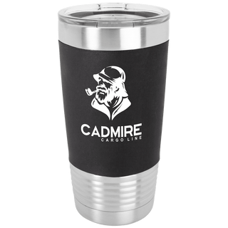 Black/White Polar Camel 20 oz. Tumbler with Silicone Grip and Clear Lid