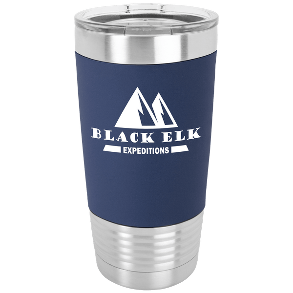 Navy Blue/White Polar Camel 20 oz. Tumbler with Silicone Grip and Clear Lid