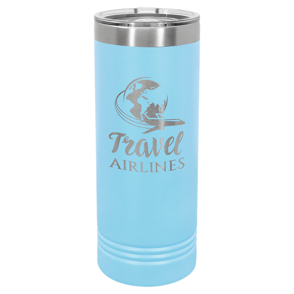 Light Blue Polar Camel 22 oz. Skinny Tumbler with Slider Lid