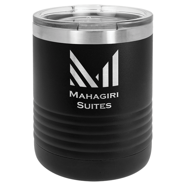 Black Polar Camel 10 oz. Vacuum Insulated Ringneck Tumbler with Clear Lid
