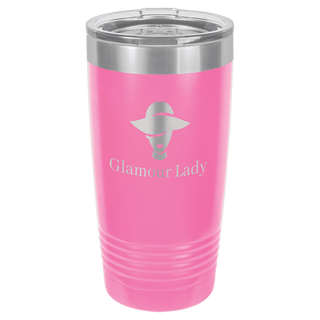 Polar Camel 20 oz. Pink Ringneck Tumbler with Clear Lid