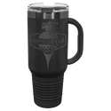 Black/Ghost Black Polar Camel 40 oz. Travel Mug with Handle & Straw