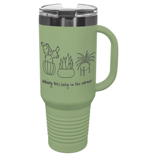Polar Camel 40 oz. Summer Sage/Ghost Black Travel Mug with Handle & Straw