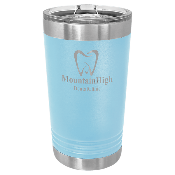 Light Blue Polar Camel 16 oz. Pint with Slider Lid