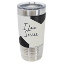 Soccer Polar Camel 20 oz. Leather Tumbler with Slider Lid