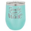 Teal Polar Camel 12 oz. Vacuum Insulated Stemless Wine Tumbler with Lid