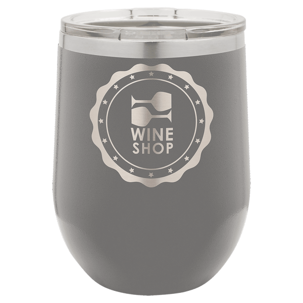 Dark Gray Polar Camel 12 oz. Vacuum Insulated Stemless Wine Tumbler with Lid