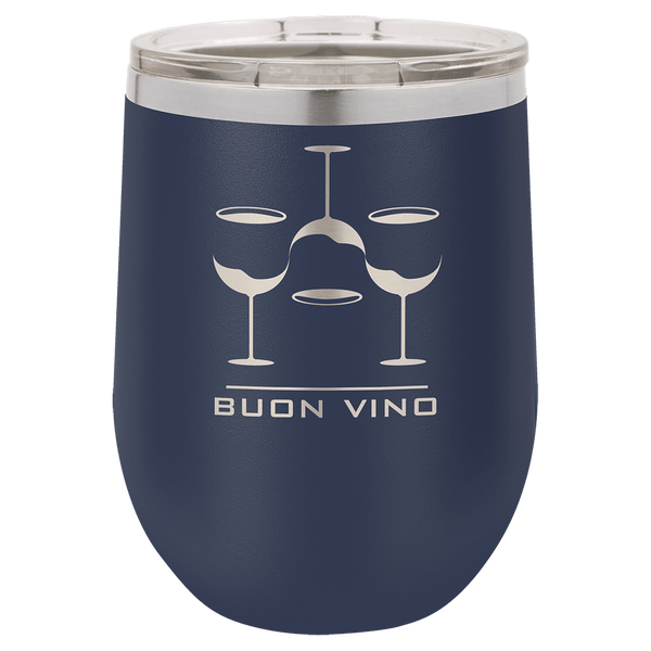 Navy Blue Polar Camel 12 oz. Vacuum Insulated Stemless Wine Tumbler with Lid