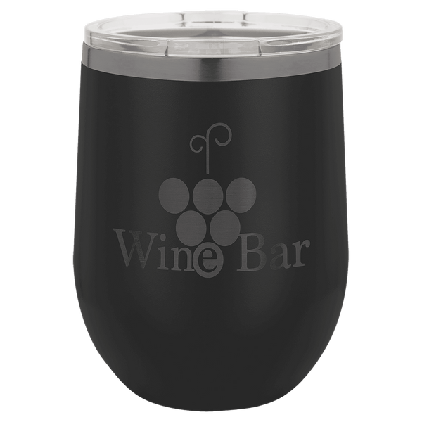 Black/Ghost Black Polar Camel 12 oz. Stemless Wine Tumbler