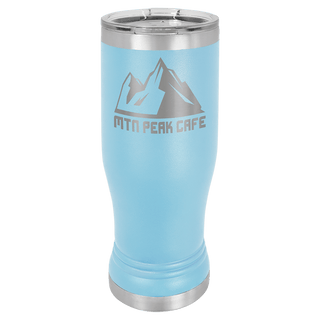 Light Blue 14oz. Polar Camel Pilsner with Clear Lid