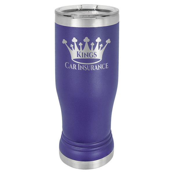 Purple 14 oz. Polar Camel Pilsner with Clear Lid