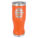 Orange 14 oz. Polar Camel Pilsner with Clear Lid