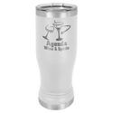 White 14 oz. Polar Camel Pilsner with Clear Lid