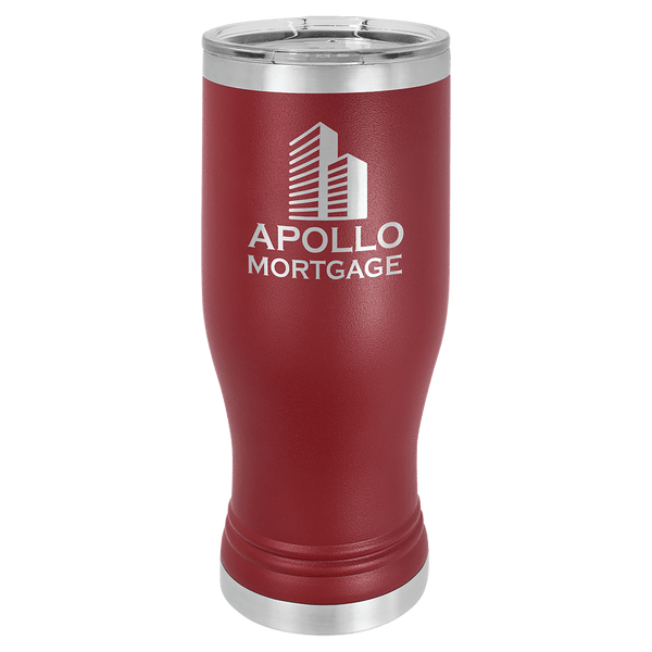 Maroon Polar Camel 20 oz. Pilsner with Clear Lid