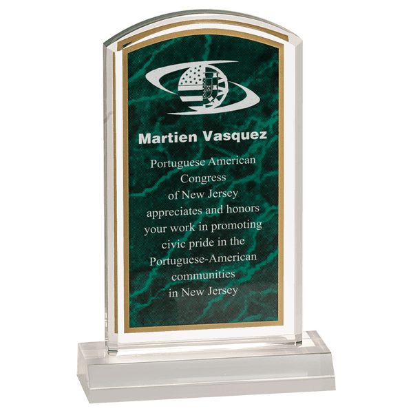 Green 4" x 7" Marbleized Acrylic with 5" Base