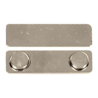 1 3/4" x 1/2" Metal 2-Post Magnet with Adhesive