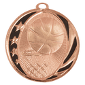 Bright Bronze 2" Basketball Laserable MidNite Star Medal