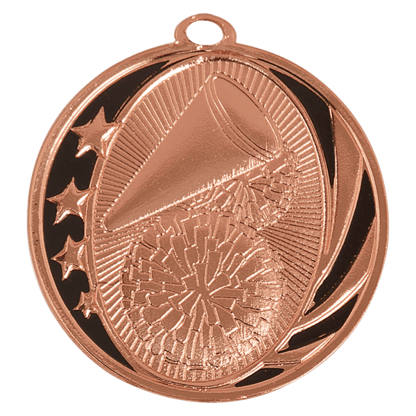 Bright Bronze 2" Cheer Laserable MidNite Star Medal