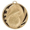 Bright Gold 2" Cheer Laserable MidNite Star Medal