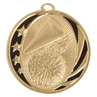 Bright Gold 2" Cheer Laserable MidNite Star Medal