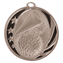 Bright Silver 2" Cheer Laserable MidNite Star Medal