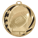 Bright Gold 2" Football Laserable MidNite Star Medal