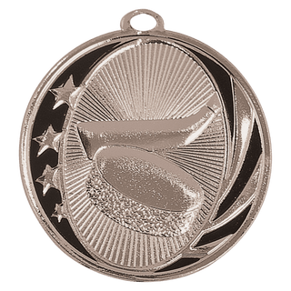 Bright Silver 2" Hockey Laserable MidNite Star Medal