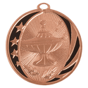 Bright Bronze 2" Lamp of Knowledge Laserable MidNite Star Medal