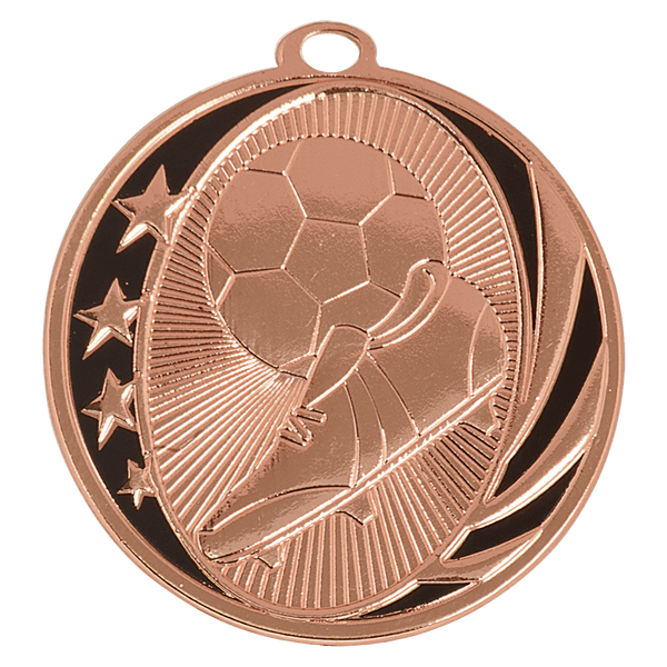 Bright Bronze 2" Soccer Laserable MidNite Star Medal