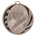 Bright Silver 2" Soccer Laserable MidNite Star Medal
