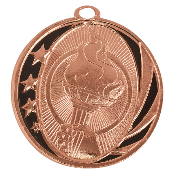 Bright Bronze 2" Torch Laserable MidNite Star Medal