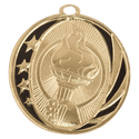 Bright Gold 2" Torch Laserable MidNite Star Medal