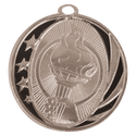 Bright Silver 2" Torch Laserable MidNite Star Medal