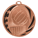 Bright Bronze 2" Volleyball Laserable MidNite Star Medal