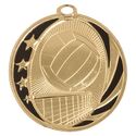 Bright Gold 2" Volleyball Laserable MidNite Star Medal