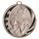 Bright Silver 2" Wrestling Laserable MidNite Star Medal