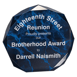 5" Blue Marble Octagon Award Acrylic