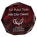 Red 5" Marble Octagon Acrylic Award