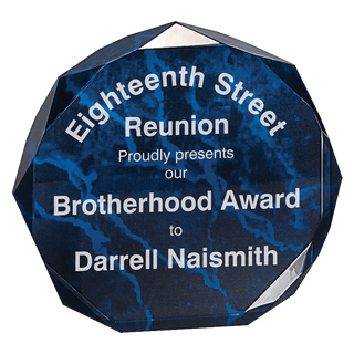 Blue 6" Marble Octagon Acrylic Award