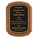 Walnut Plaque with Gold Border Laserable Black Brass 7" x 8" Coventry Series American Plate