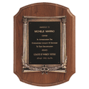 Walnut Notch Corner Plaque w/Antique Bronze Frame/Black Brass 11" x 15" American Plate