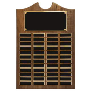 14" x 20" American Walnut Roster Plaque w/ 48 Plates