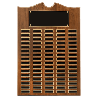 20" x 30" American Walnut Roster Plaque w/ 80 Plates