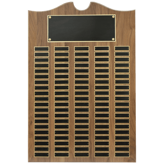 20" x 30" American Walnut Roster Plaque w/ 100 Plates
