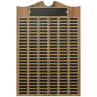 20" x 30" American Walnut Roster Plaque w/ 150 Plates